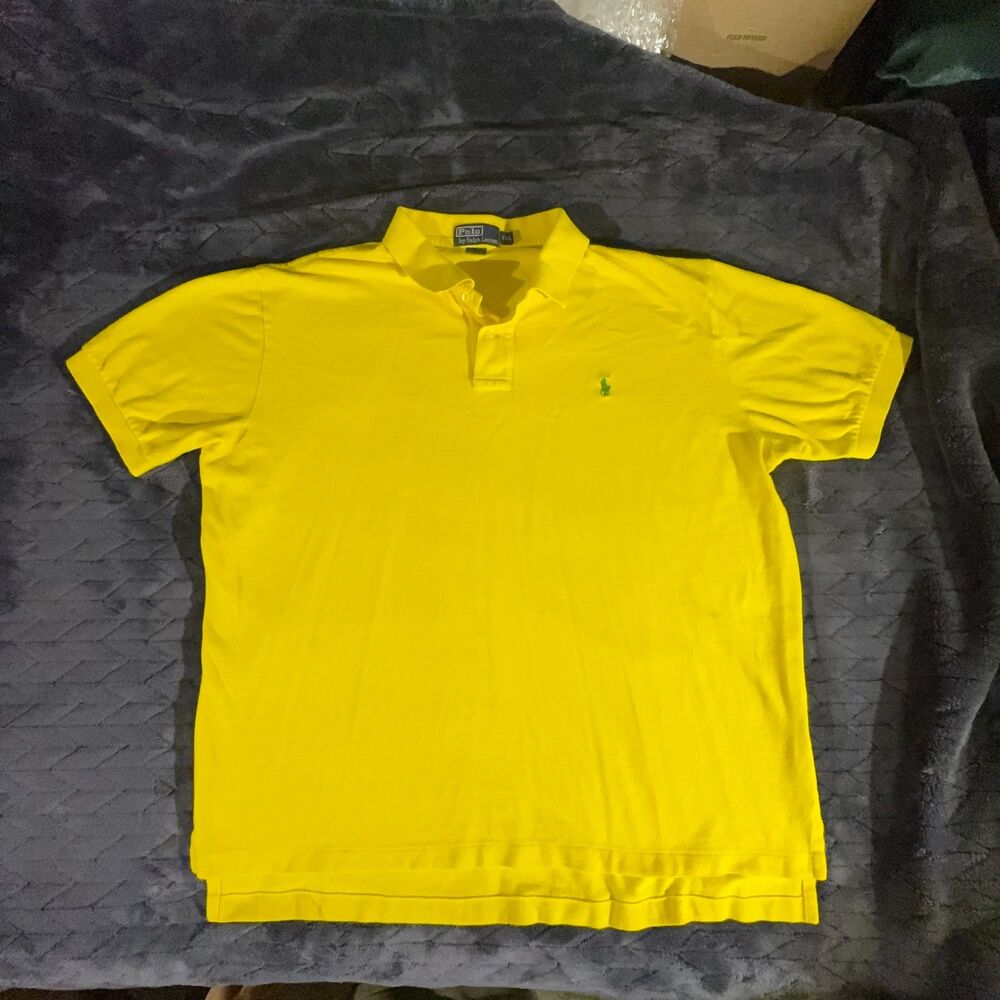 Polo Ralph Lauren Men's Classic Fit Yellow 100% Cotton Polo shirt 2XL